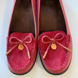 Dr Andrew Weil Orthaheel Red Leather Slip On Flat Loafer